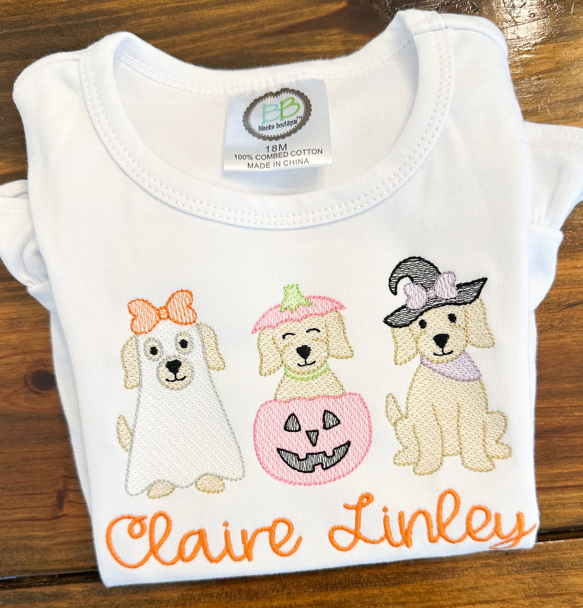 Halloween Puppy Dog Trio with Bows