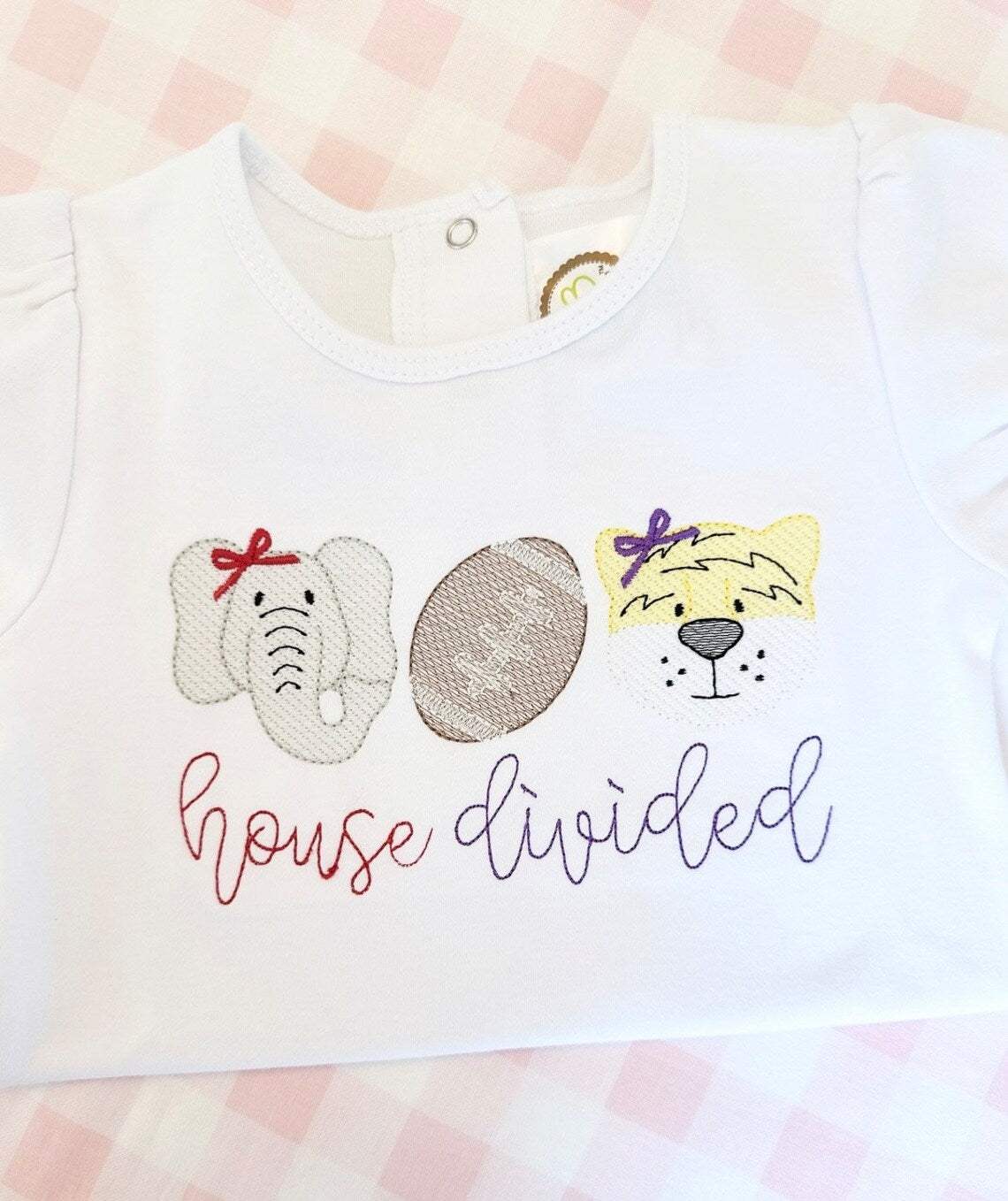 House Divided Elephant and Yellow Tiger with Bows